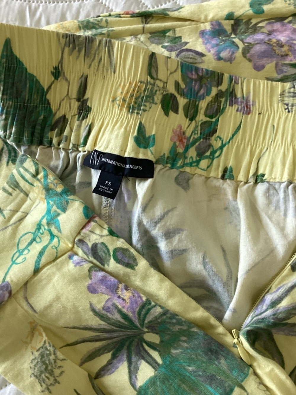 INC International Concepts Yellow Floral Wide Leg Pants - Picture 3 of 4